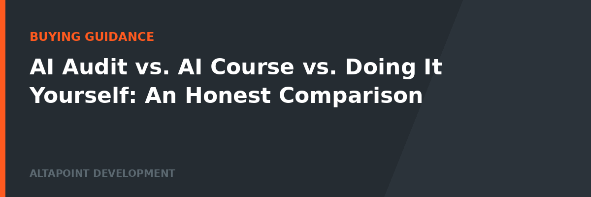 AI Audit vs. AI Course vs. Doing It Yourself: An Honest Comparison